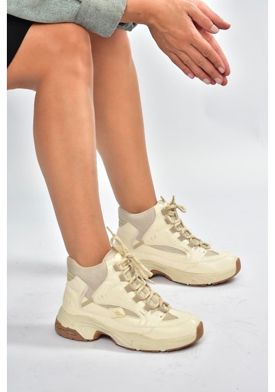 Fox Shoes V312415009 Bej Bilekli Spor Ayakkabı Sneakers Bej