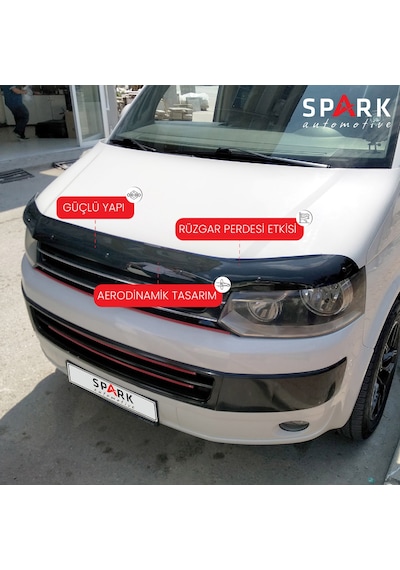 Volkswagen Transporter T5 2009-2014 Yıl Aralığı Uyumlu Kaput Rüzgarlığı 4mm Siyah