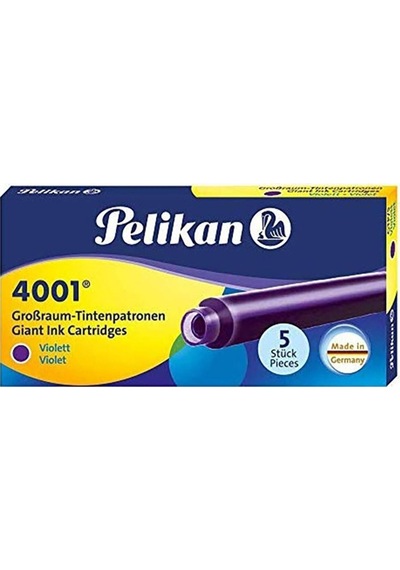 Pelikan 4001 Mor Renkli Kısa Yedek Kartuş 6’Lı Paket
