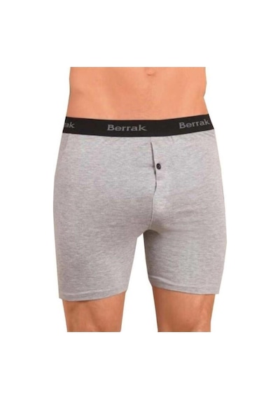 Berrak Erkek Siyah 1059 Likralı Düğmeli Boxer 3'Lü 001