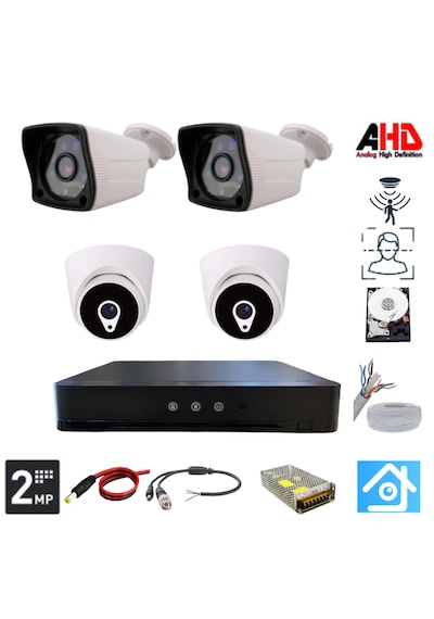 Arna 2 Dış 2 İç Kameralı 2 Mp 320 Gb Hdd Dahil Ahd Güvenlik Seti