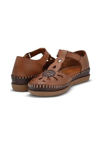 Venüs Kadın Comfort Deri Sandalet Siyah Taba 18793505y