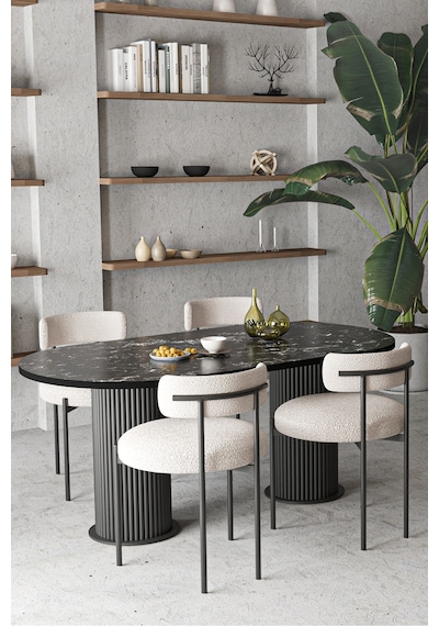 Avvio Anka Ptt Silindir Ayak 80x140 Oval Yemek Masası Mutfak Masası Masa Sandalye Takımı Siyah Mermer Avvio Anka Ptt Silindir Ayak 80x140 Oval Yemek Masası Mutfak Masası Masa Sandalye Takımı Siyah Mermer