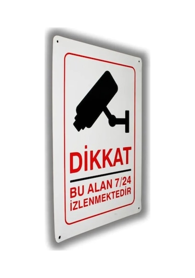 İzmir Fırça Metal Levha Dikkat Gizli Kamera 25,5 36cm