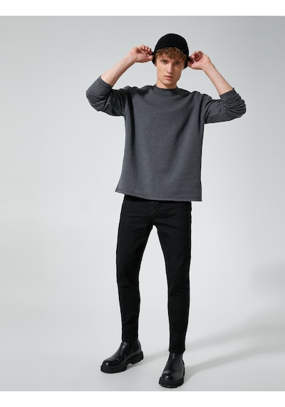 Koton Skinny Fit Kot Pantolon - Michael Jean Siyah 4wam40124nd