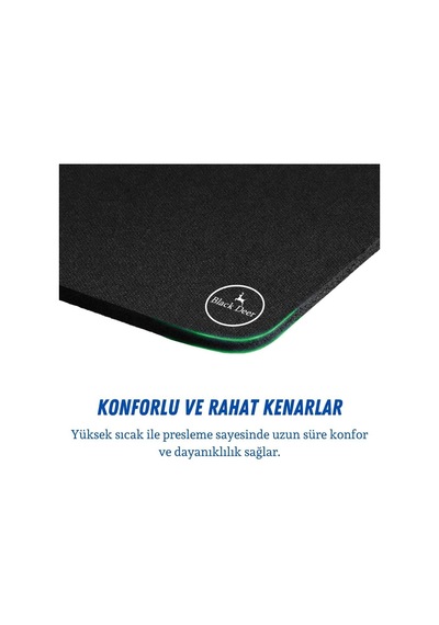 Ayrex Black Deer Siyah Professional Oyuncu Gaming Mouse Pad,ofis, Kaydırmaz Taban Mouse Pad 30x25 S