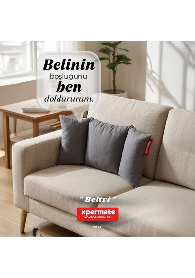 Beltri Bel Destek Yastığı Üç Bölümlü Bel Sırt Destek Minderi Yıkanabilir Ofis Araç Koltuk Yastığı Antrasit Genel