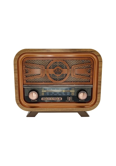 Radyo Retro Açık Ahşap Bluetooth Hoparlör Tf Kart Şarjlı Led N0a1