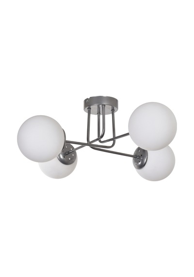 Safir Modern Tasarım Salon Yatak Odası Mutfak Gri Renk Beyaz Camlı 4 Lü Avize Gri Beyaz Gri Beyaz