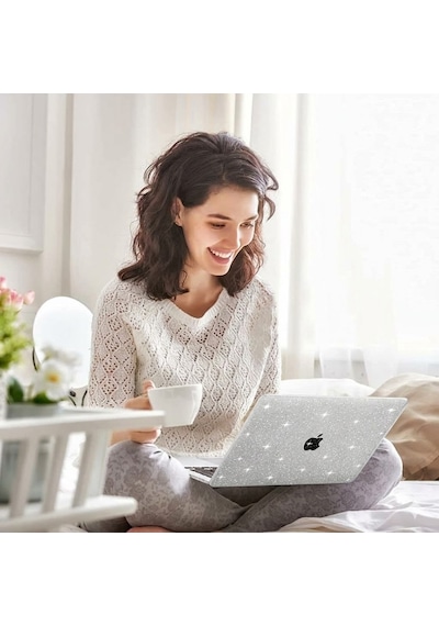 Macbook Neo 13 İnç A3404 İle Uyumlu Parlak Simli Şeffaf Kılıf Kapak Koruma Diğer