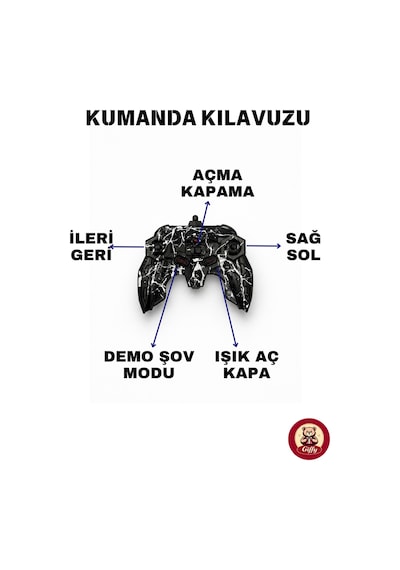 Oyuncak Led Işıklı 360 Akrobat Uzaktan Kumandalı Araba Şarjlı 4x4 Off Road Dublör Oyuncak Araba Siyah