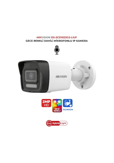 Ds-2cd1023g2-lıuf 2mp Sd Kartlı Ip Kamera 512gb Destekli Renkli Ve Sesli