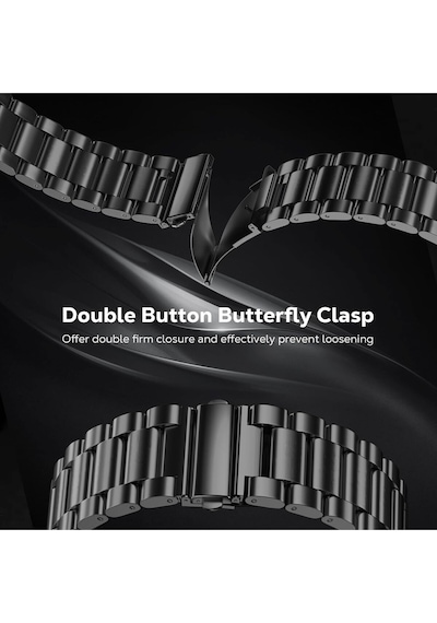Samsung Galaxy Watch 7 Ultra 47mm Uyumlu Paslanmaz Çelik Akıllı Saat Kordonu Metal Toka