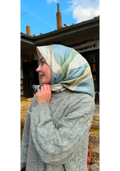 Belli Saf Twill İpek Eşarp 4035d Vizon-haki
