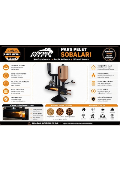 Pars Pelet Sobası Petek Tipi 3 Borulu