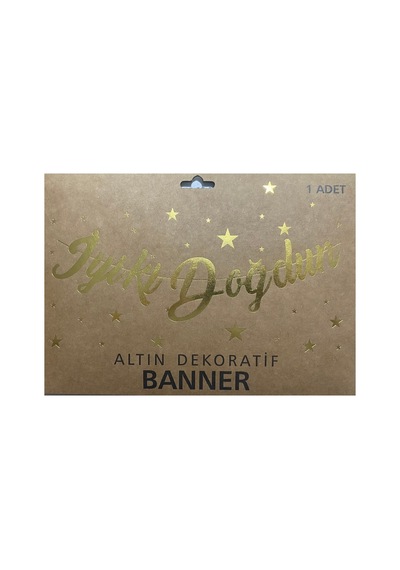 Flama Iyiki Doğdun Yazısı Gold Banner Doğum Günü Diğer