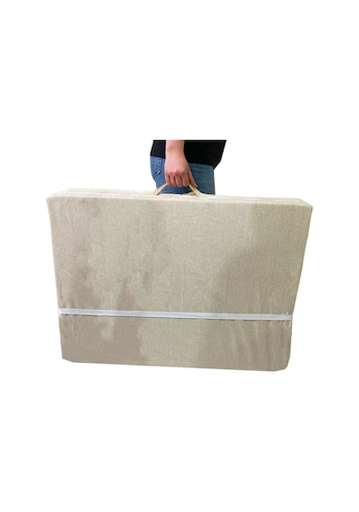 Katlanır Yer Yatağı Sünger Krem Kırçıllı Tek Kişilik Yatak 80x180x6 CM Krem