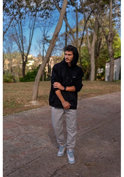 Brz Collection Unisex Oversize Asian Street Sweatshirt Hoodie Siyah