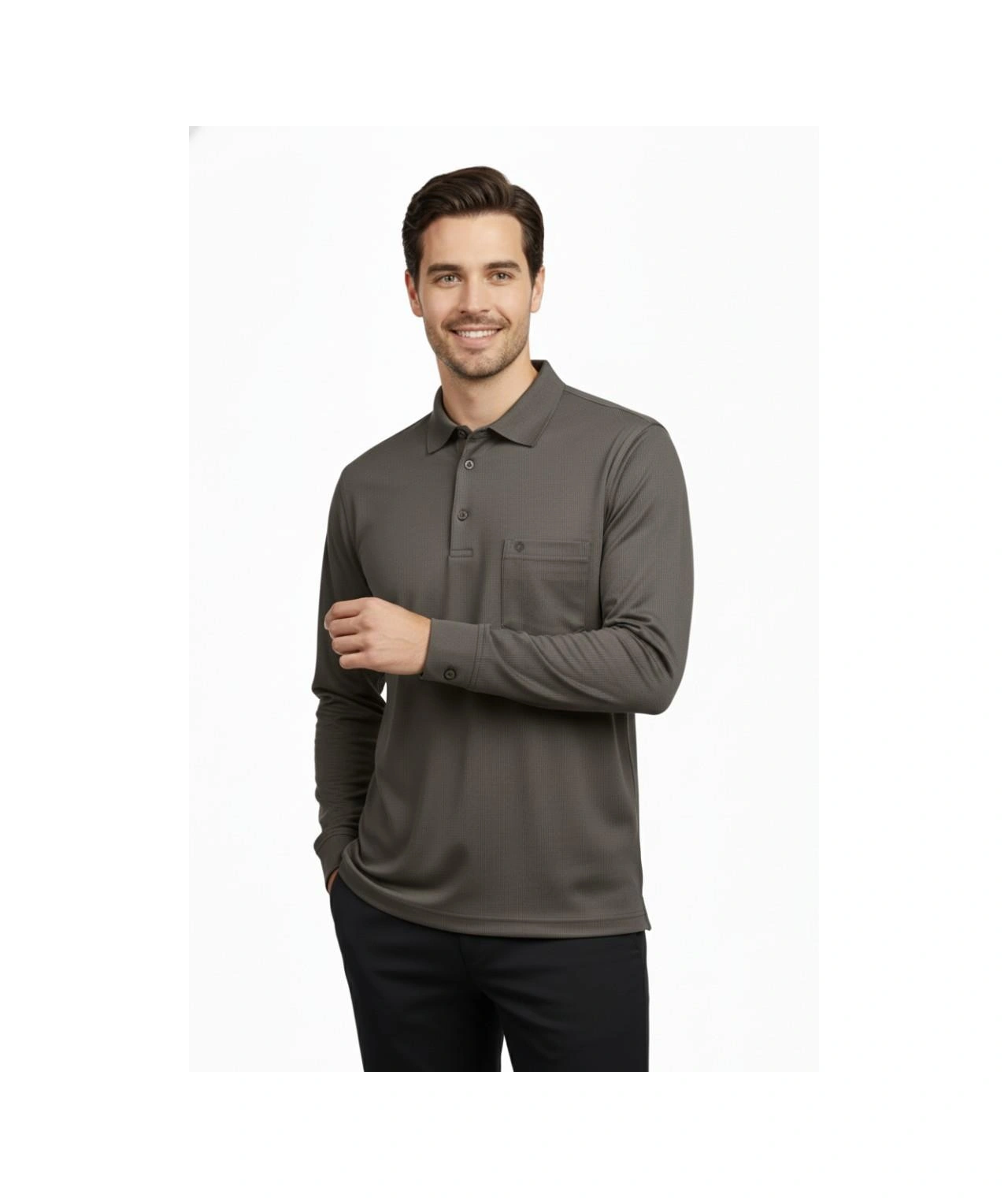 Dynamo Erkek Gömlek Yaka Kol Manşetli Cepli Sweat 4249 Bgl-st04862 Vizon