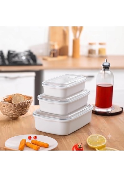 Valfy Vakum Subaplı Saklama Kabı Seti 3'lü Paket - 2.6 Litre - Derin Dondurucuya Uygun Bulaşık Makinesinde Yıkanabilir