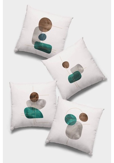 Zümrüt Modern Çift Taraflı 4'lü Set Kırlent Kılıfı 4kr027n11 Zümrüt Yeşili