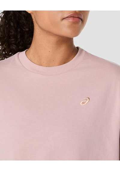 Asics Asıcs Spıral Embroıdery Relaxed Tee Kadın Pembe Kısa Kollu Tshirt 2032d381-700