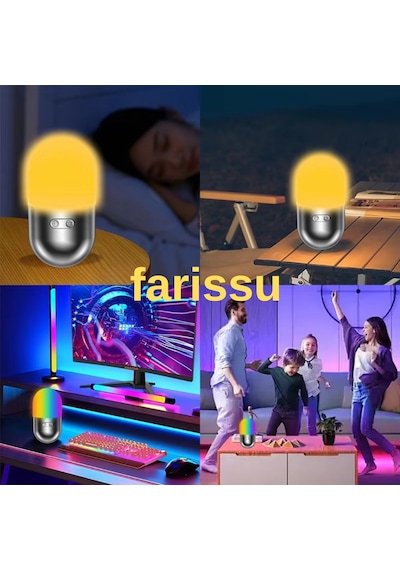 Gk-23059 Şarjlı Hacı Yatmaz Kamp Ve Masa Lambası 122 Lümen, 4000 Mah, Rgb Renkli Işık Beyaz