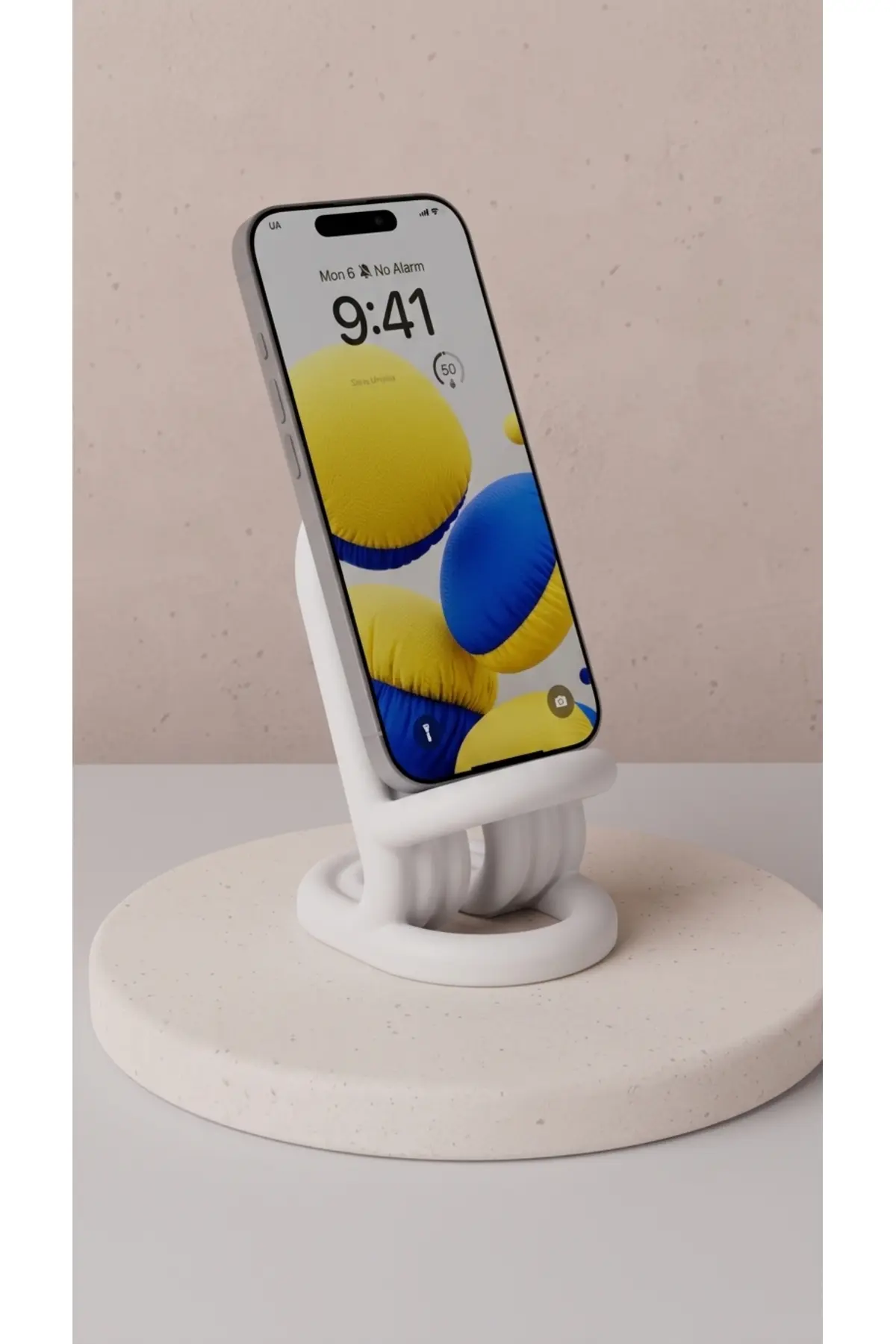 Telefon Standı Minimalist Masaüstü Telefon Tutucu Beyaz - Beyaz