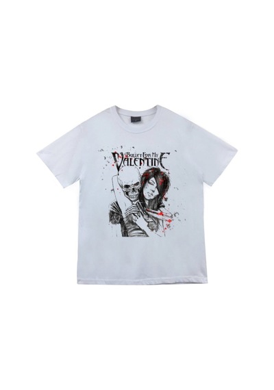 Stoned&Fame Bullet For My Valentine Baskılı T-shirt Beyaz