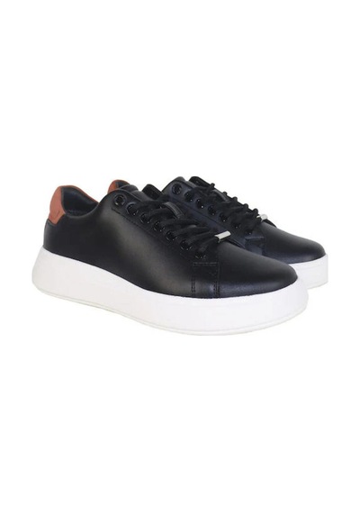 Calvin Klein Cupsole Lace Up Lth, 0gt Siyah Kadın Günlük Spor Ayakkabı