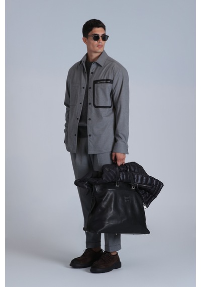 Lufian Hard Erkek Basic Gömlek Slim Fit Gri Gri 112010651100150 Gri
