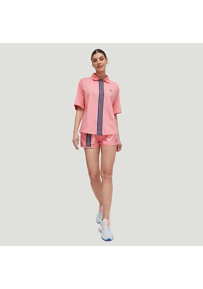 Pembe Fila Kadın Polo T-shirt Tape Detail Tw411141 Pembe