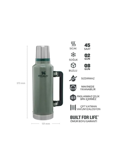 Stanley Legendary Klasik Vakumlu Paslanmaz Çelik Termos 1.9 Lt Yeşil