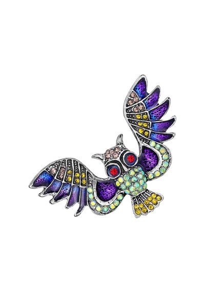 Kristal Aksanlı Şık Vintage Baykuş Broşu - Kostüm Mücevherleri Ve Aksesuarları İçin Mükemmel Çok Renkli
