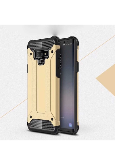 Noktaks - Samsung Galaxy Uyumlu Note 9 - Kılıf Çift Katman Zırh Tank Crash Military Kapak - Gold
