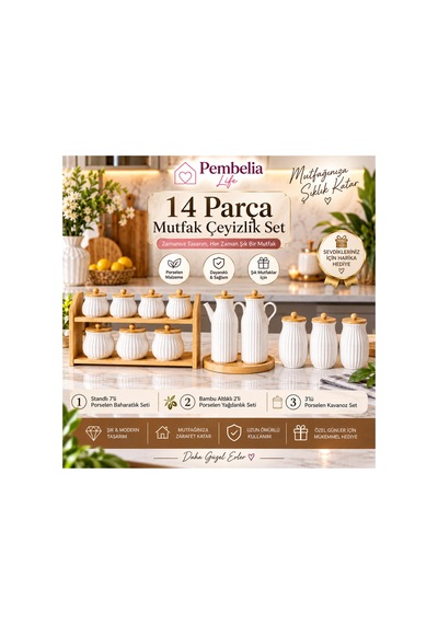14 Parça Porselen Bambu Standlı 2li Papatya Yağdanlık,3 Lü Kavanoz,7li Standlı Baharatlık Takım Saklama Kabı Çeyizlik Set Beyaz Beyaz 14 Parça Porselen Bambu Standlı 2li Papatya Yağdanlık,3 Lü Kavanoz,7li Standlı Baharatlık Takım Saklama Kabı Çeyizlik Set Beyaz Beyaz