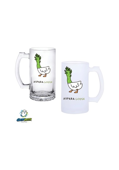 Asparakaz Kulplu Bira Bardağı Buzlu Veya Şeffaf Seçenekli 0269