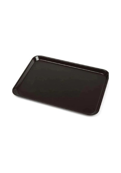 Siyah Midi Boy Plastik Servis Tepsisi Kırılmaz Lokanta Büfe Fast Food Kullanım 44x32 Cm