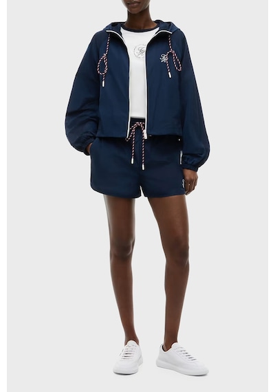 Tommy Hilfiger Su Geçirmez Kapüşonlu Yaka Mont Kadın Mont Ww0ww49852 C1g Lacivert