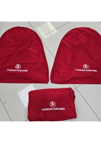Turkısh Airlines Kırmızı Penye Servis Kılıfı Ön Ve Arka 4parça Takım 1.kalite Likrali Yıkanabilir 1 Takım
