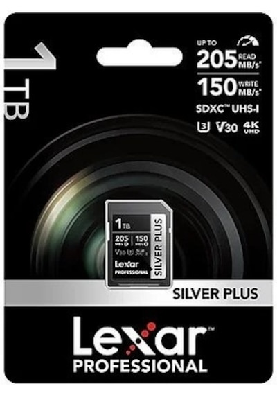 Lexar Silver Plus 1 TB 205 MB 4K V30 Uhsı SD Hafıza Kartı