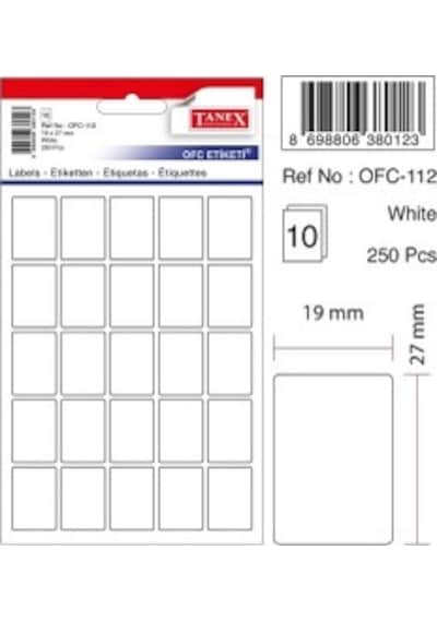 Tanex Etiket Ofc-112 19x27 250 Adet 10'lu 2 Adet