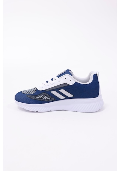 Dijital Baskılı Unisex Mavi Sneaker - Beyaz Desenli Günlük Ayakkabı Mavi-beyaz