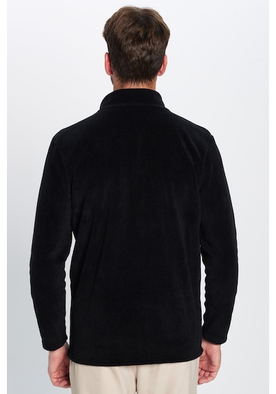 Tudors Unisex Siyah Anti-pilling Tüylenme Yapmayan Standart Fit Tam Fermuarlı Soğuk Geçirmez Polar Hırka-32472 Sİyah