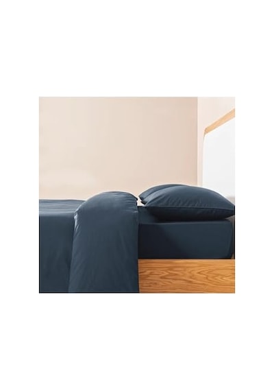 Yüzde Yüz Pamuk Percale Nevresim Seti 200x220 Cm Lacivert - Pure Serisi Ab Siyah Kedi