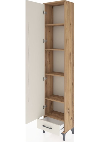 Arges Dolap 5 Raflı Tek Çekmeceli Tek Kapaklı 44x30x221 Çam-a... Çam