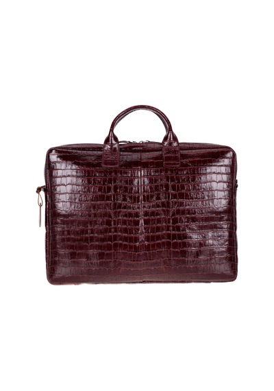 Burgonya Croco Hakiki Deri 15-16 İnç Macbook/laptop Çantası Bordo