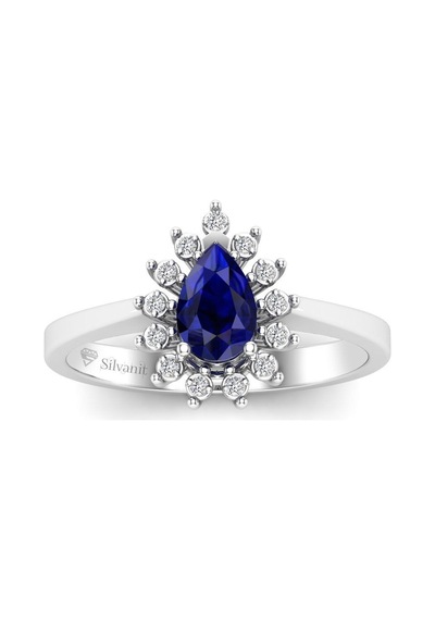 0,50 Karat Pırlantalı Safir Yüzük (464657143)