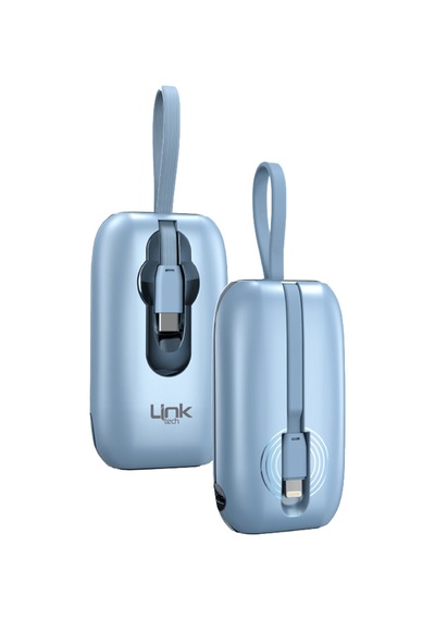 Linktech Mp09 9600 Mah Type-c / Lightning Kablolu 22.5w Powerbank Pd3.0 Mavi