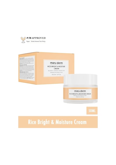 Maruderm Pirinç Özlü Aydınlatıcı & Nemlendirici Krem Seramid & Hyaluronik Asit İle Pürüzsüz Ve Parlak Görünüm İçin Yüz Kremi, 50 Ml
